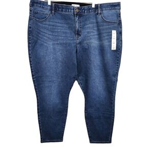 New! AVA & VIV Medium Blue Wash Mid-Rise Skinny Jeans Fitted Hip Thigh SZ 26 NWT